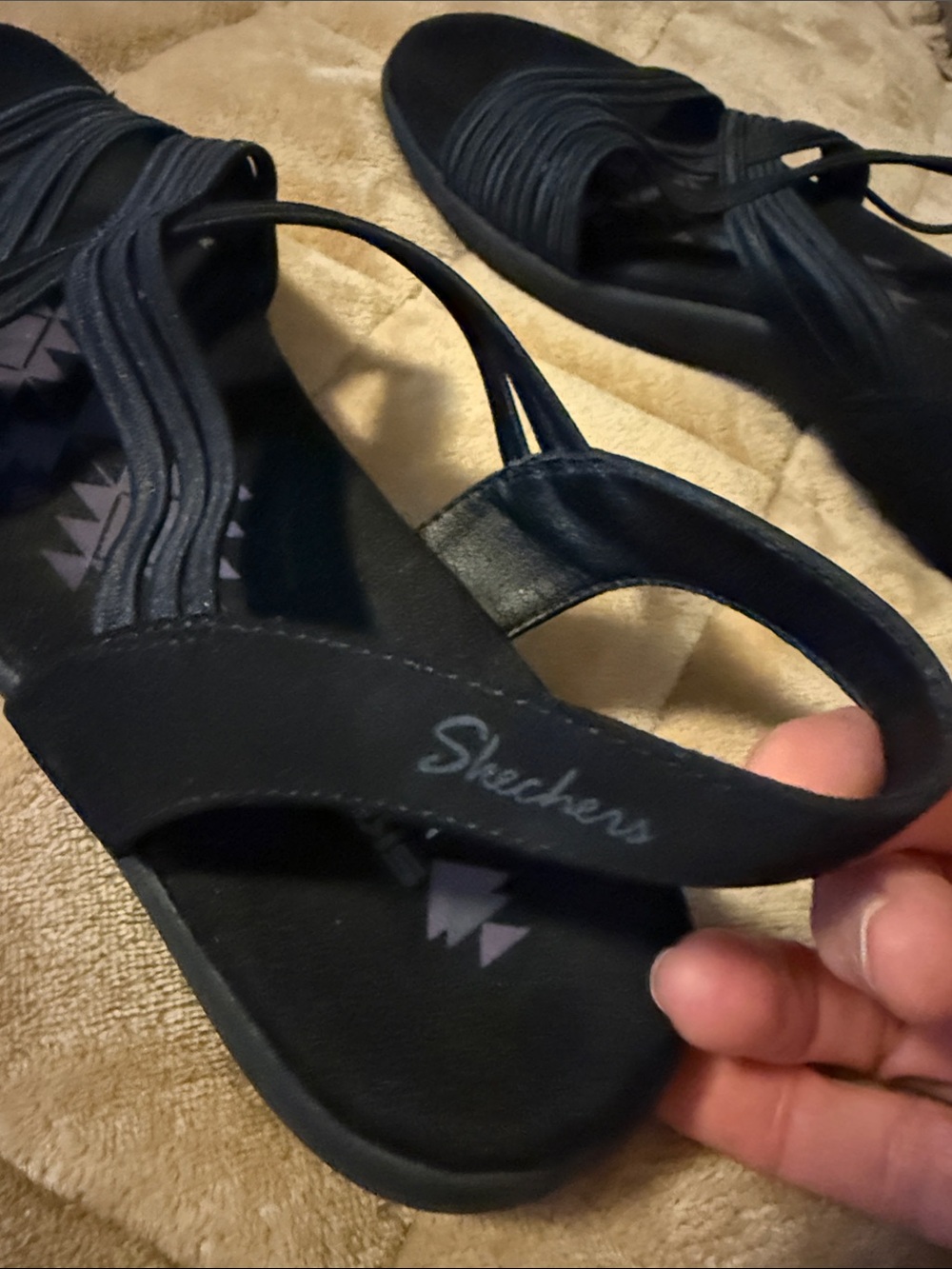 Skechers Black Strappy Slingback Sandals - Picture 8 of 8